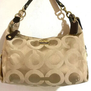 Coach vintage signature print nylon shoulder handbag